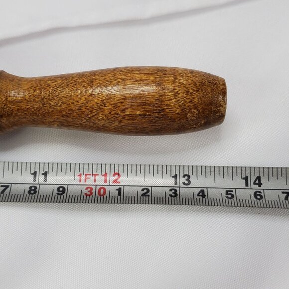 Vintage Wooden Rolling Pin With Handles 14" Long Rustic Kitchen Tool - Picture 3 of 8